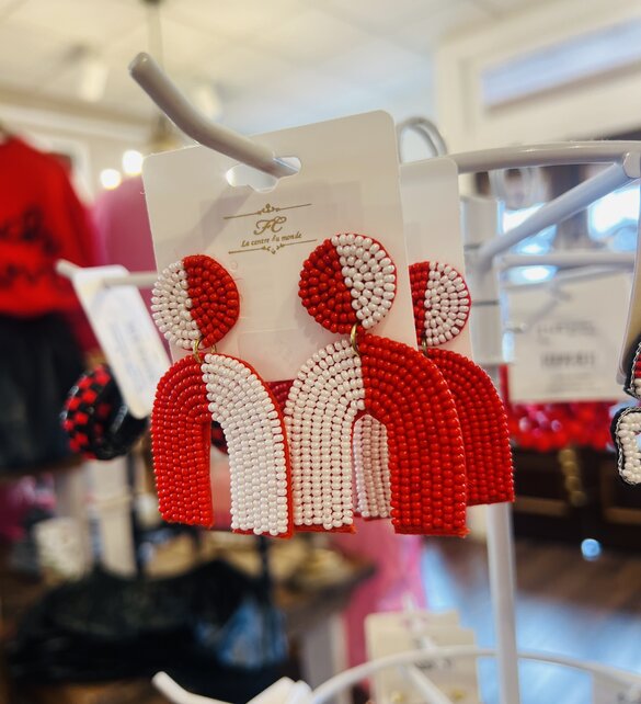 Rebeca’s Red & White Arch Earrings