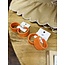 The Uptown Peach Wrapped Raffia Hoops