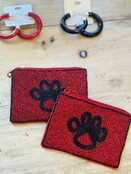 Paw Print Beaded Coin Pouch