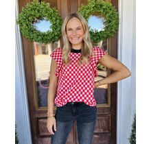 Checkered For Game Day Top
