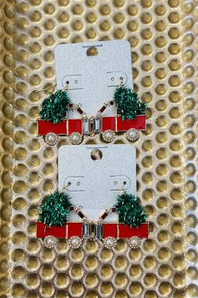 Christmas Tree Wagon Earrings