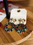 Fancy Christmas Wreath Earrings