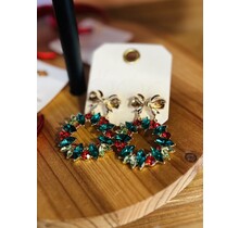 Fancy Christmas Wreath Earrings