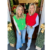 Christmas Feels Sleeveless Cardigan