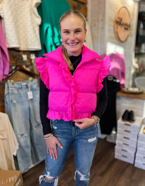 Pretty in Pink Puffer Vest