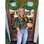 The Uptown Peach Lovely Olive Pleather Blouse