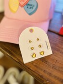 Heart Studs Earring Set