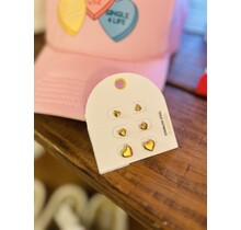 Heart Studs Earring Set