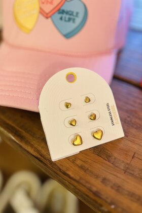 Heart Studs Earring Set