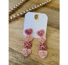 Bow and Heart Dangle Earrings