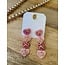 The Uptown Peach Bow and Heart Dangle Earrings