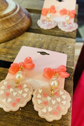 Galentines Day Heart Earrings