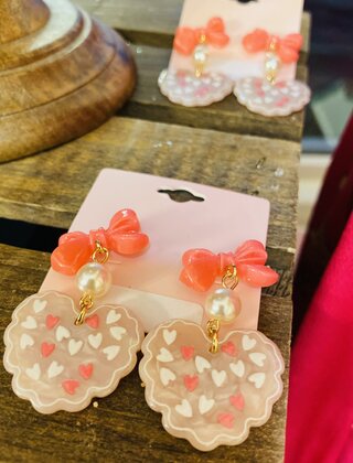 Galentines Day Heart Earrings