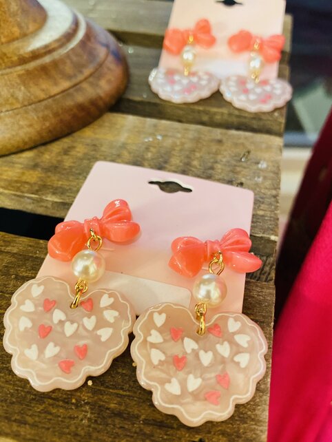 Galentines Day Heart Earrings
