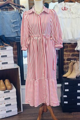 The Red & White Bow Maxi