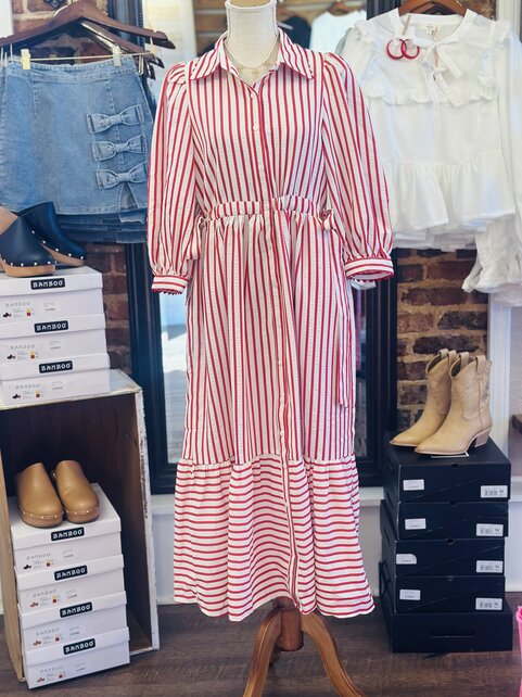 The Red & White Bow Maxi