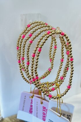 Hot Pink Poppi Bracelet Beaded Blondes