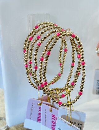 Hot Pink Poppi Bracelet Beaded Blondes