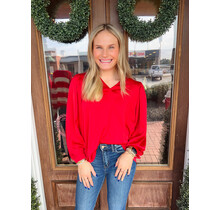 Rosy Red Satin Blouse