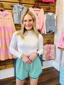 Stacy Striped Shorts in Green