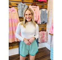 Stacy Striped Shorts in Green