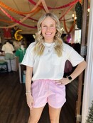 Penelope Pink Linen Shorts