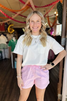 Penelope Pink Linen Shorts