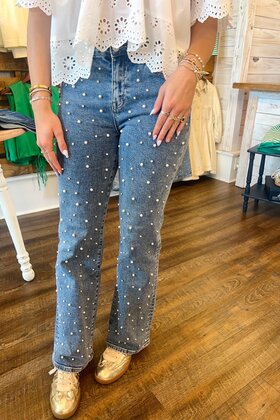 Pretty Pearl Studded Jeans