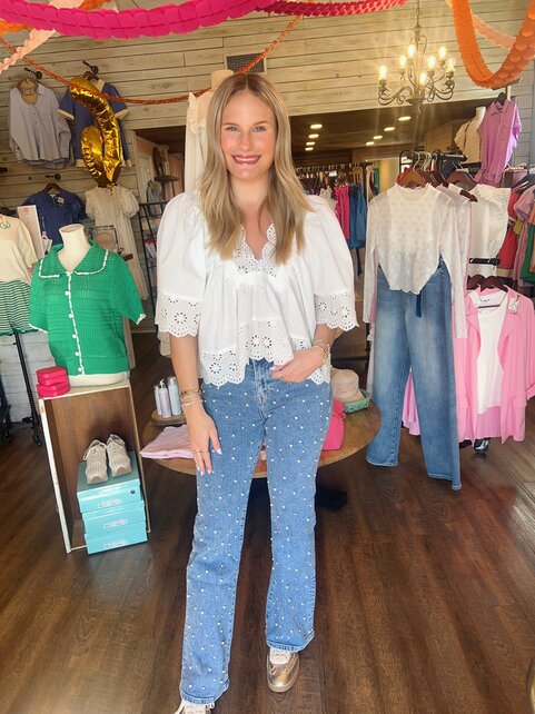 Pretty Pearl Studded Jeans