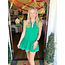 The Uptown Peach Masters Green Athletic Dress
