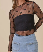 Britney Bow Mesh Top