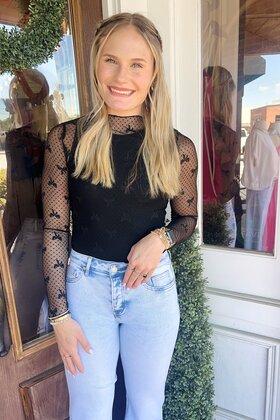 Britney Bow Mesh Top