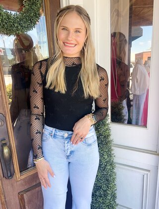 Britney Bow Mesh Top