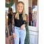 The Uptown Peach Britney Bow Mesh Top