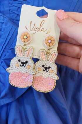 Easter Bunny Sequin Earrings