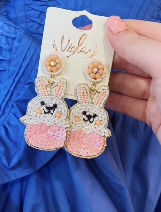 Easter Bunny Sequin Earrings