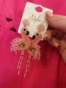 Beaded Flamingo Earrings