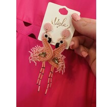 Beaded Flamingo Earrings