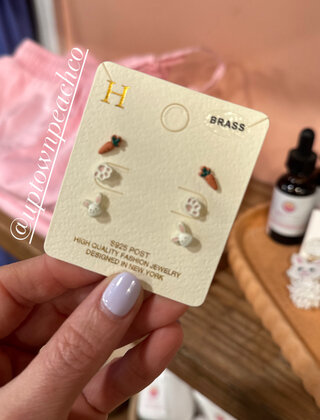 Easter Bunny and Carrot Earring Set