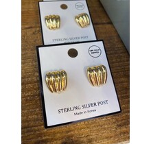 Ribbed Square Earrings