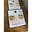 The Uptown Peach Ribbed Square Earrings