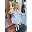 The Uptown Peach Baseball Mini Dress