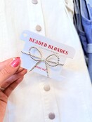 Beaded Blondes Silver Bow Bracelet