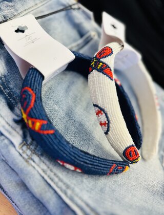 Baseball Beaded Headband