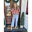 The Uptown Peach Hailey High Rise Wide Leg Jeans