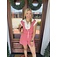 The Uptown Peach Rebecca Red & White Romper