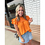 The Uptown Peach Olivia Orange Blouse