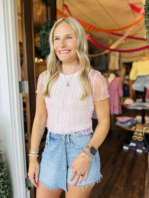 Finley Floral Mesh Top