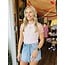 The Uptown Peach Finley Floral Mesh Top