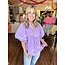 The Uptown Peach Brianna Bubble Sleeve Top